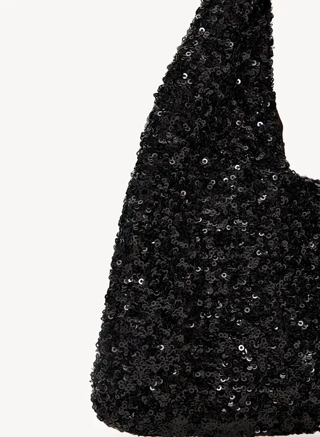 Greenfield Fashion Pailletten Tas - Black