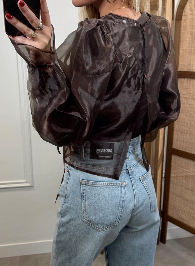 Greenfield Fashion Blouse Mesh - Dark Brown