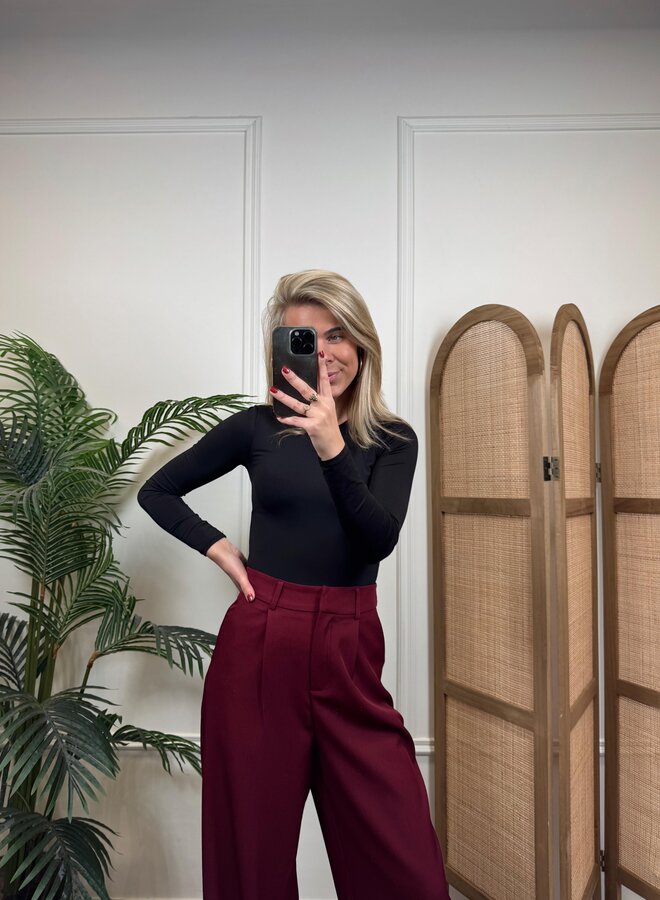 Ambika Pantalon Gris - Burgundy