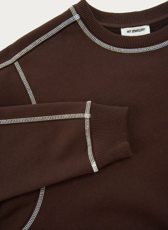 My Jewellery Sweater Contrasterende Stikses MJ15180-0100 - Bruin