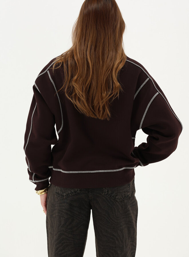 My Jewellery Sweater Contrasterende Stikses MJ15180-0100 - Bruin