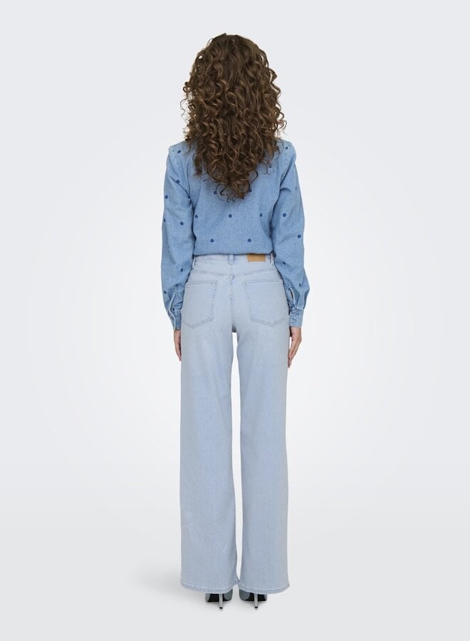 Only Wide Leg Jeans ONLMADISON 15338289 - Light Blue Bleached
