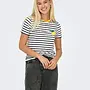 Only T-Shirt ONLHEART 15318959 - Cloud Dancer Stripes:NIGHT SKY/ LEMON
