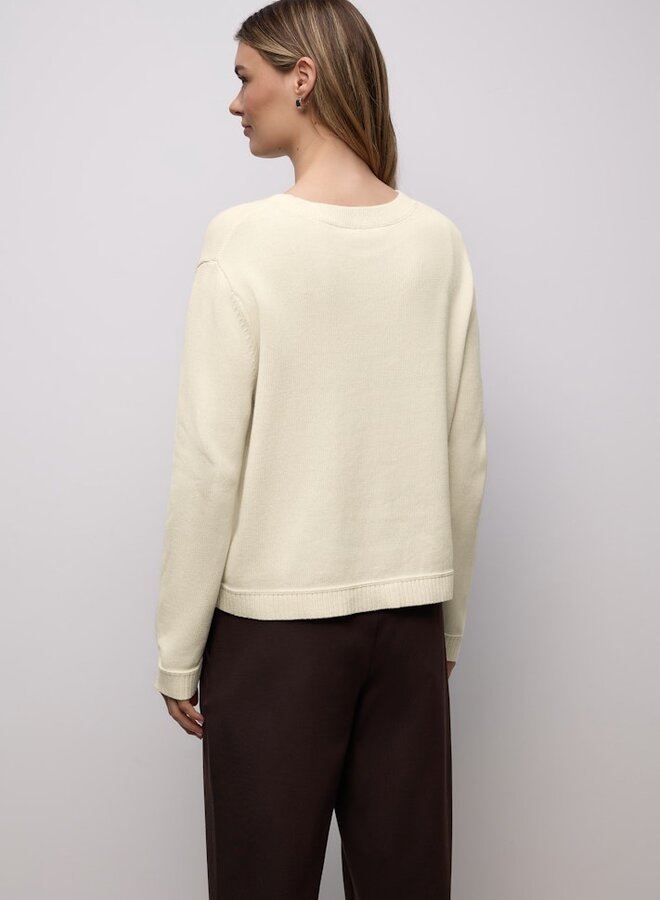 Street One Trui Cotton Round Neck 303766 - 16351 Soft Beige