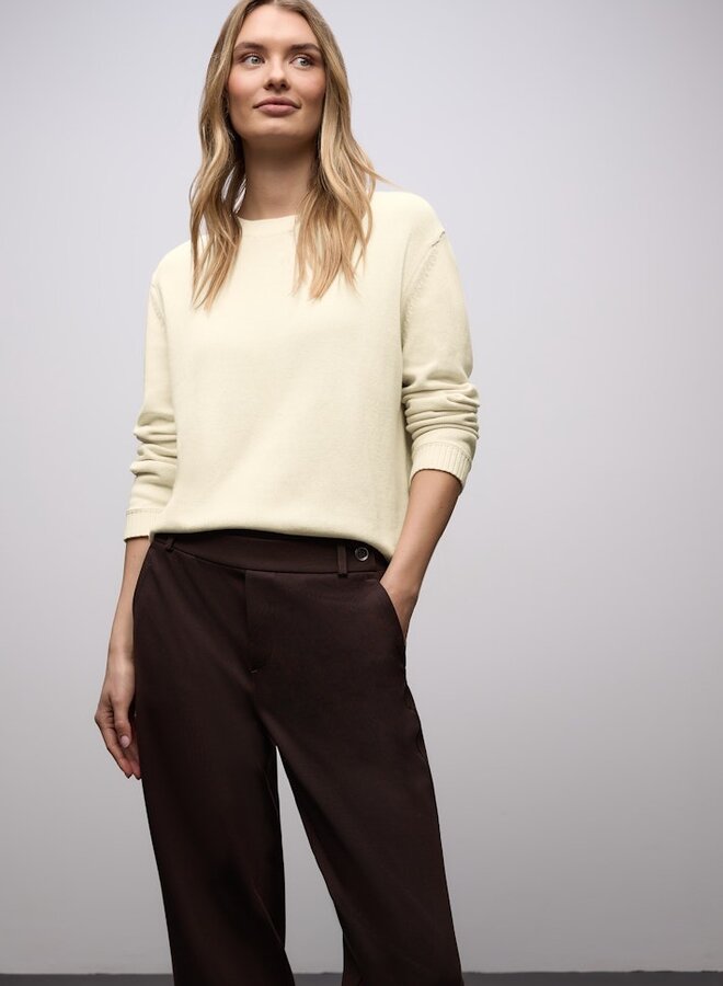 Trui Cotton Round Neck - 16351 Soft Beige