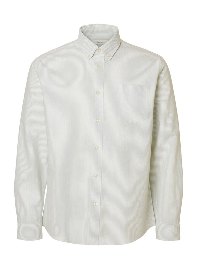 Selected Homme Overhemd 16077359 - Bright White Stripes:Aqua Gray