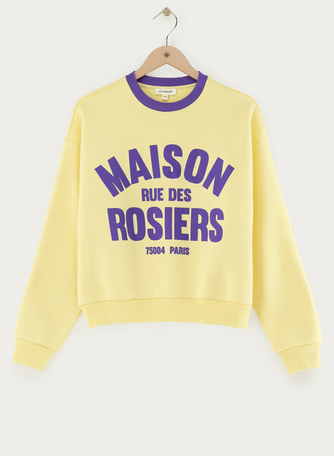 My jewellery Sweater 'Maison rue des rosiers' MJ15086-0400 - Geel
