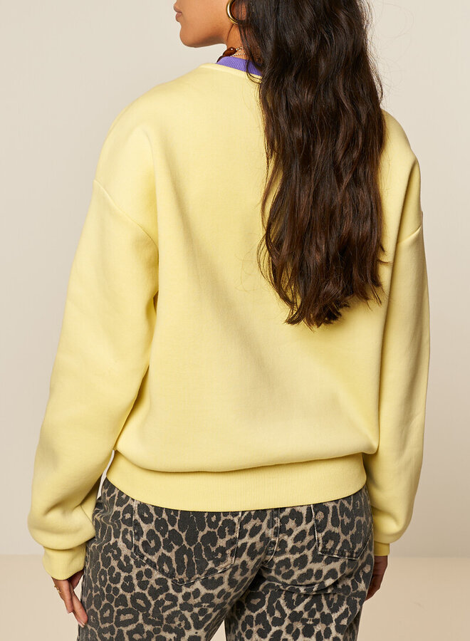 My jewellery Sweater 'Maison rue des rosiers' MJ15086-0400 - Geel