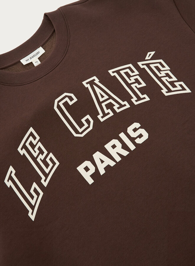 My Jewellery Sweater 'Le cafe Paris' MJ15647-0100 - Bruin