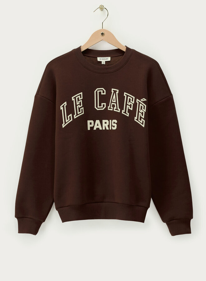 My Jewellery Sweater 'Le cafe Paris' MJ15647-0100 - Bruin