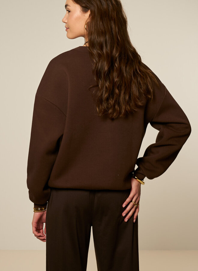 My Jewellery Sweater 'Le cafe Paris' MJ15647-0100 - Bruin