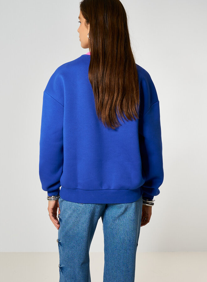 My Jewellery Sweater '89 Club amour' MJ15081-0675 - Blauw