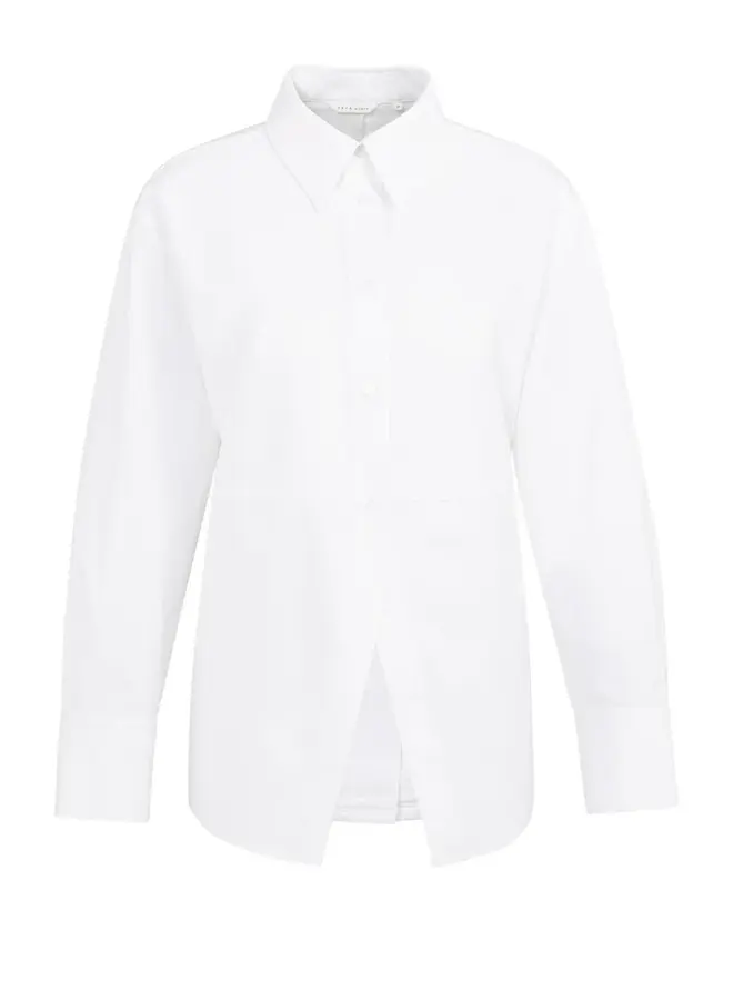 Yaya Poplin Blouse Met Splitdetail 01-201199-601 - 00000 Pure White
