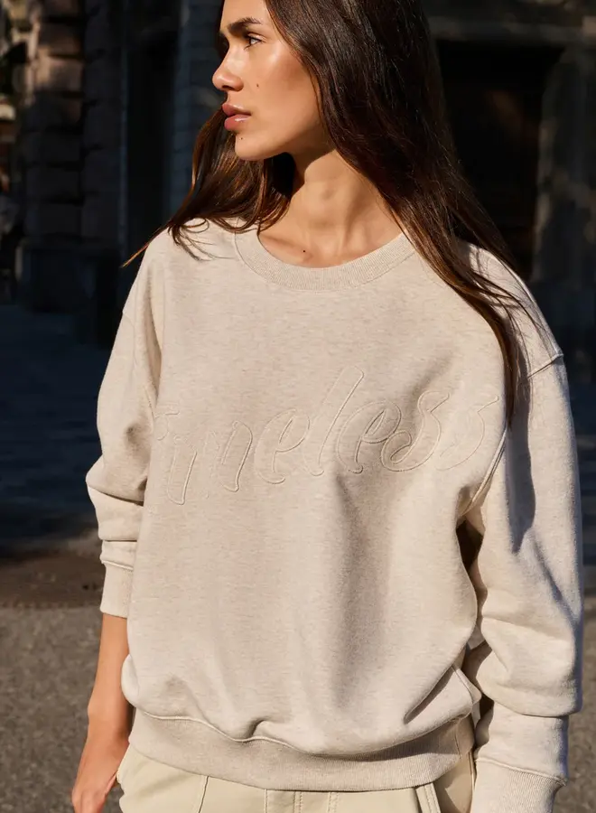 Yaya Sweater Met Tekst 01-109105-601 - 990402 Heather Grey Melange