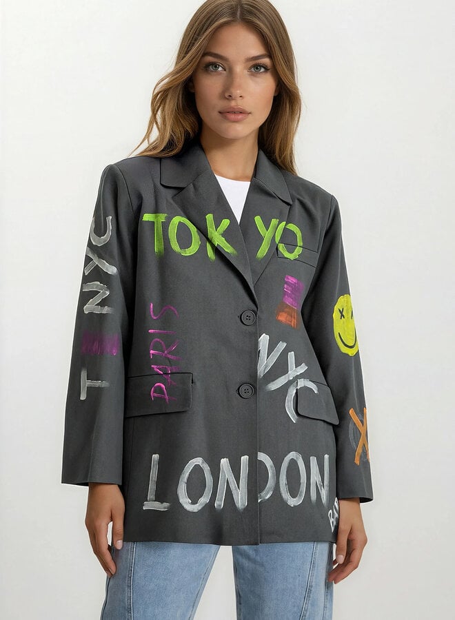 MIYA Blazer painted - Grijs