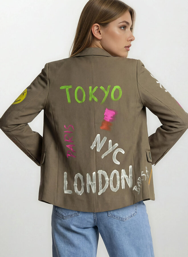 Turquoise by daan  MIYA Blazer painted - Beige