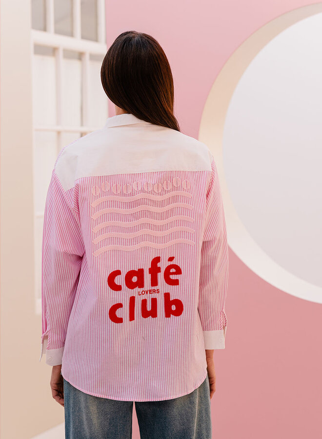 Blouse M7420-3 streep lovers b - Rose