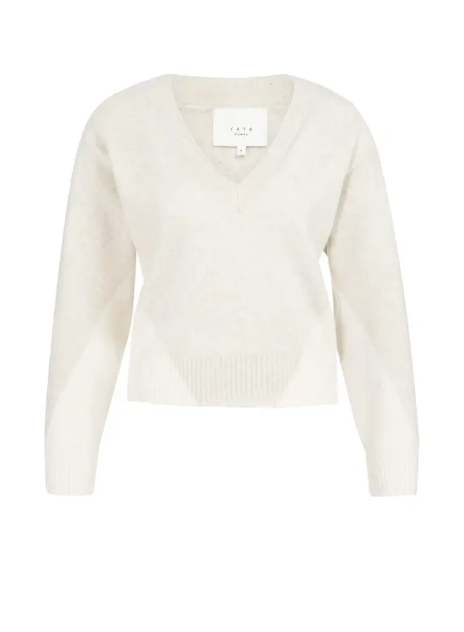 Yaya Gebreide trui 01-000544-601 - 990401 - Heather Grey Dessin