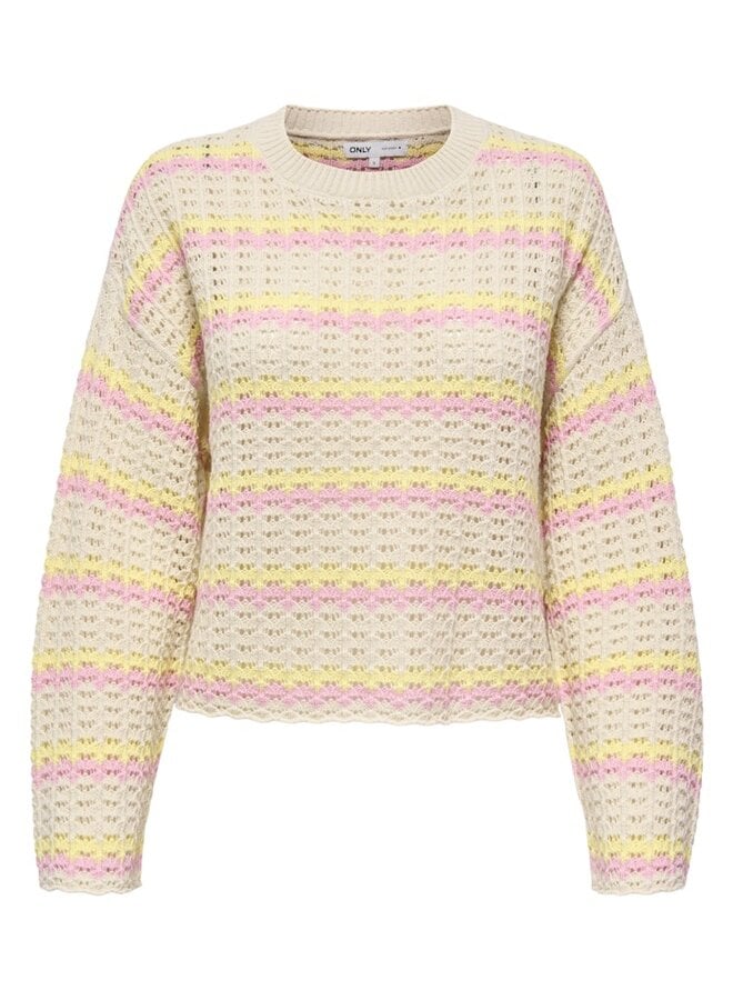 Only Pullover ONLASA 15339609 - Birch Stripes:Sunlight/Romance Rose