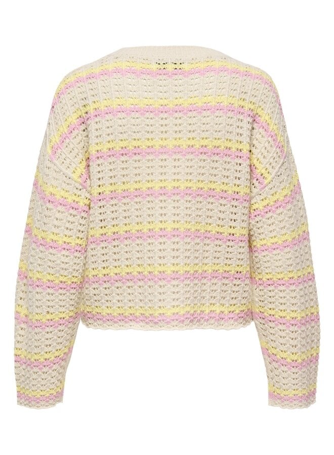 Only Pullover ONLASA 15339609 - Birch Stripes:Sunlight/Romance Rose