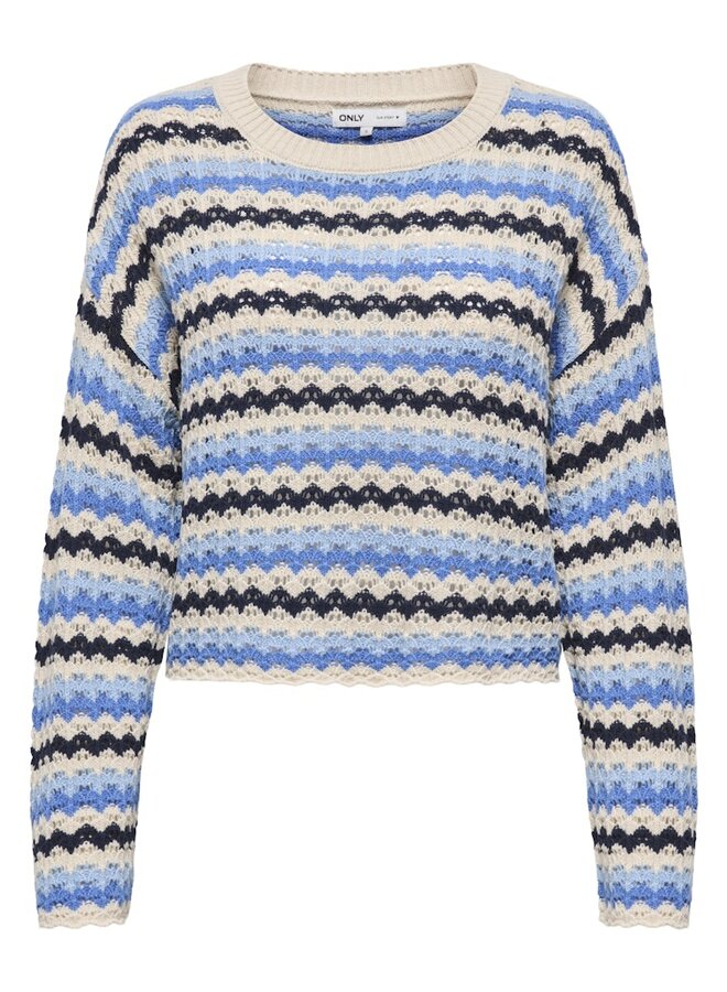 Only Pullover 15339609 - S Birch Stripes:Ultramarine/Soft Chambray/Navy Blr