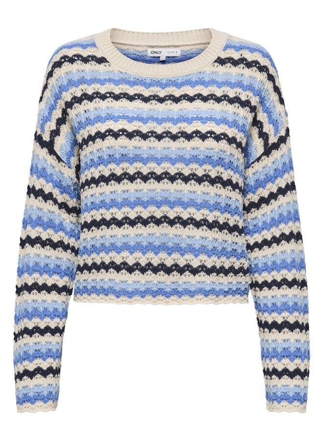 Only Pullover ONLASA 15339609 - S Birch Stripes:Ultramarine/Soft Chambray/Navy Blr