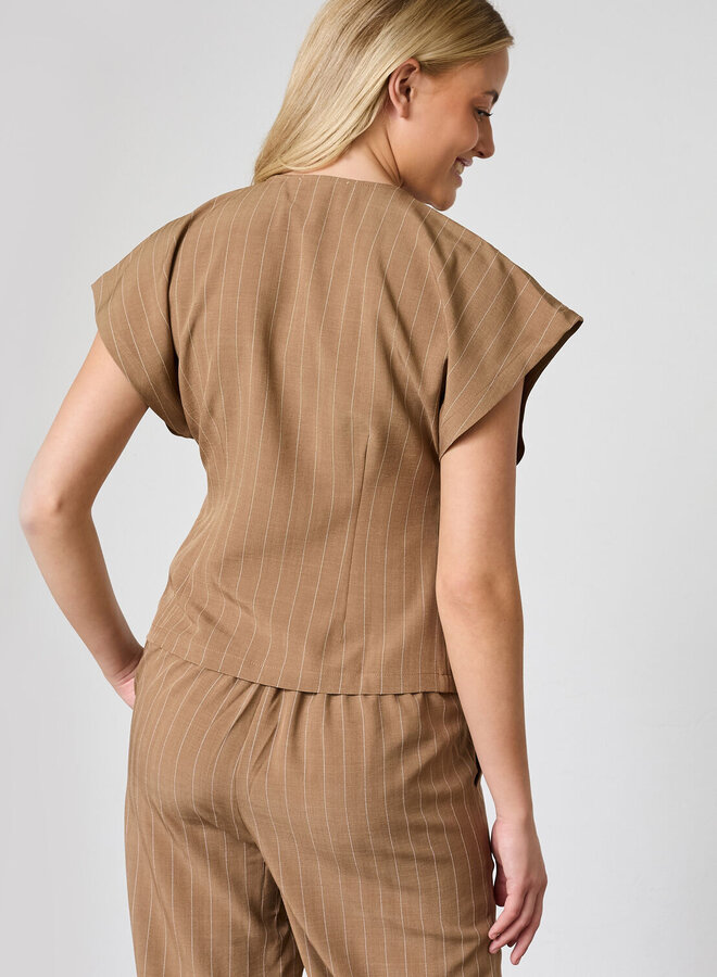 Sisters Point Top Evela-Ve2 19502  - Hazelnut Pinstripe