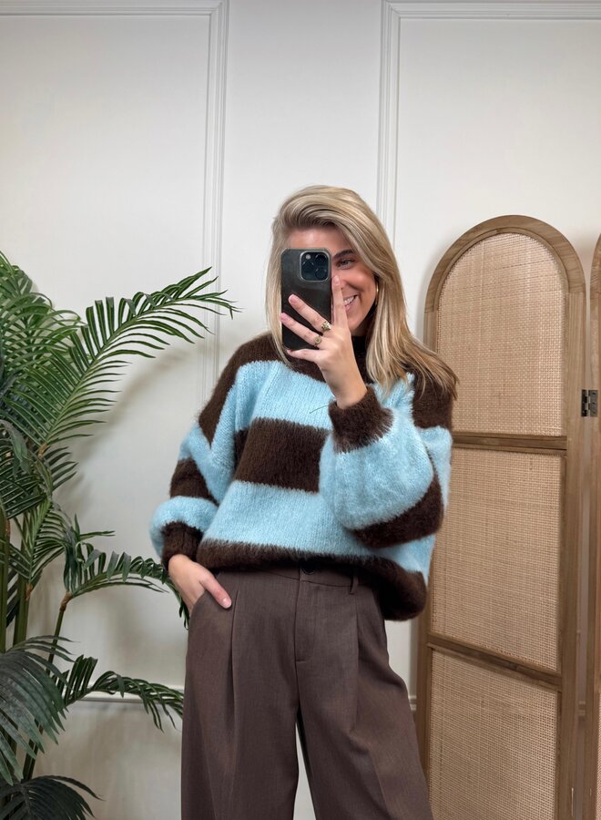 Ambika Gestreepte Trui 309262 - Blauw/Bruin