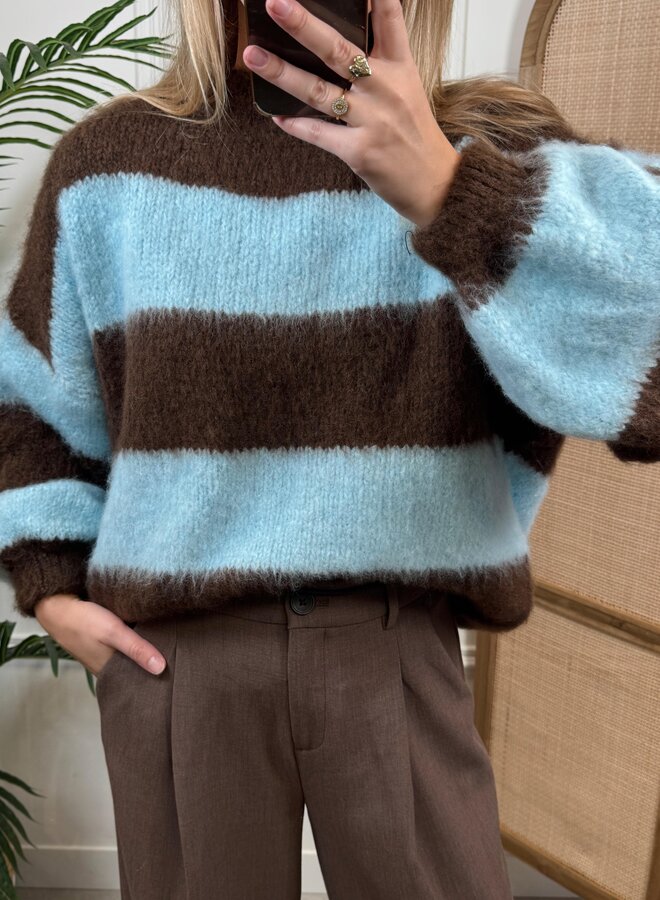 Ambika Gestreepte Trui 309262 - Blauw/Bruin