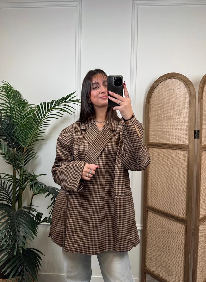 Ambika Oversized Blazer Jasmijn - Red Grid