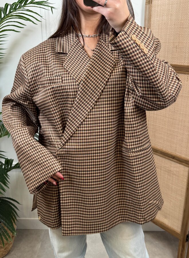 Ambika Oversized Blazer Jasmijn - Red Grid