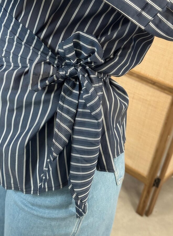 Greenfield Fashion Gestreepte Blouse - Dark Blue