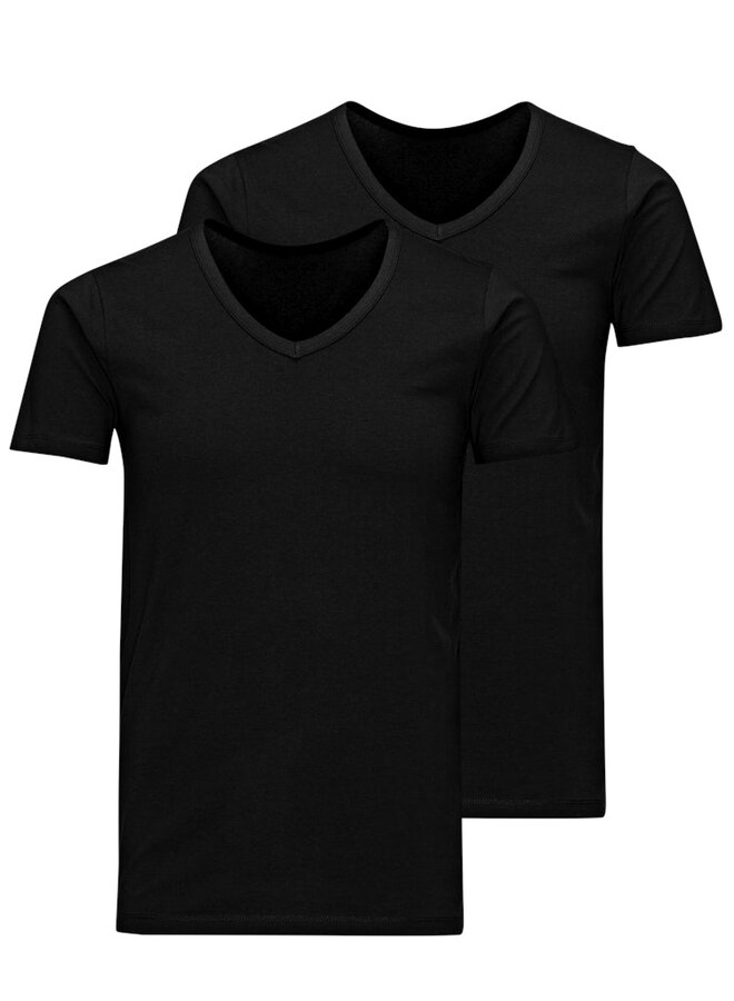 Jack & jones T-shirt 2 PACK JACBASIC 12133914 - Black