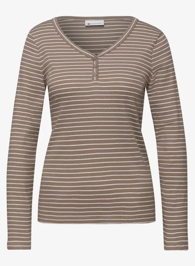 Street one printed shirt w.rounded v-neck - 27462