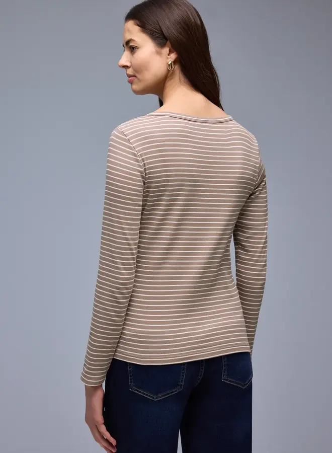 Street one printed shirt w.rounded v-neck - 27462