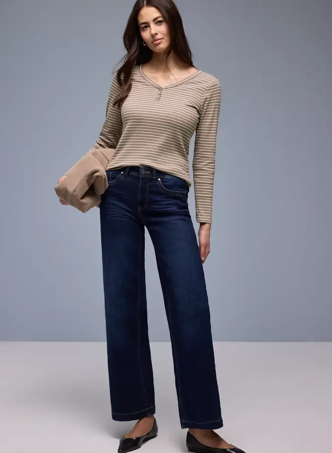 printed shirt w.rounded v-neck - 27462