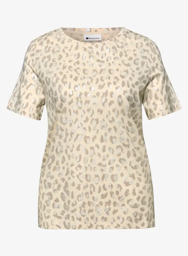 Street one basic shirt w.shiny leo print - 37462
