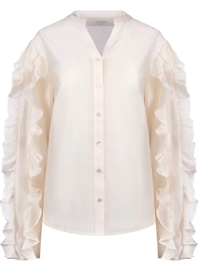 Nukus Ruffle Blouse Margriet NKS02225 - 17 Off White