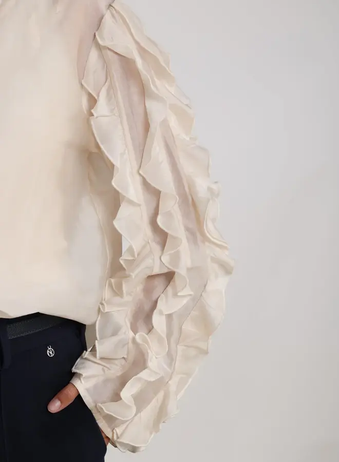 Nukus Ruffle Blouse Margriet NKS02225 - 17 Off White