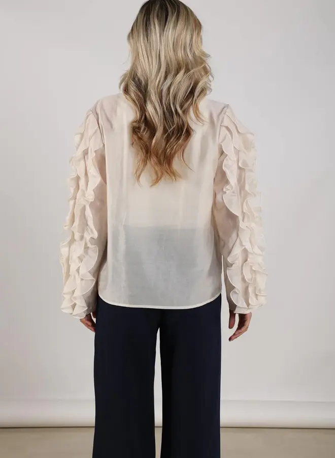 Nukus Ruffle Blouse Margriet NKS02225 - 17 Off White