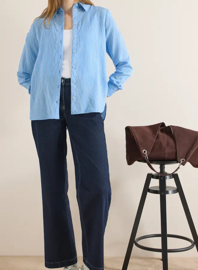 Cecil Blouse Seersucker 346304 - 27372 Fountain Blue