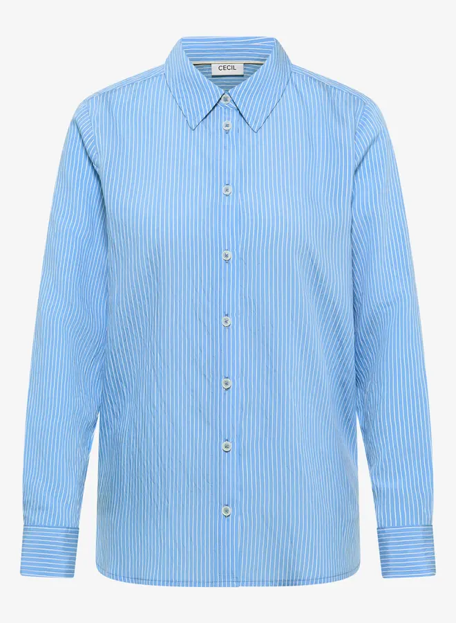 Cecil Blouse Seersucker 346304 - 27372 Fountain Blue