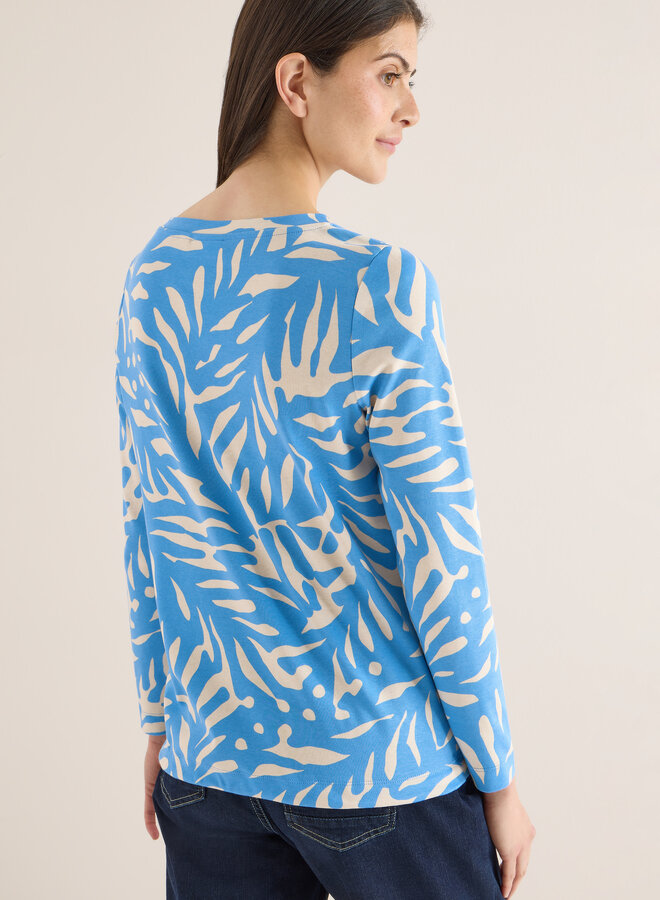 Cecil Shirt Lange Mouwen 324560 Boatneck  - 27372  Fountain Blue