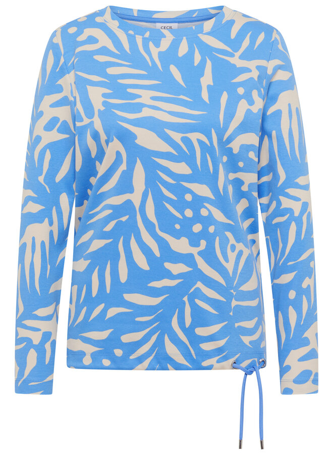 Cecil Shirt Lange Mouwen 324560 Boatneck  - 27372  Fountain Blue