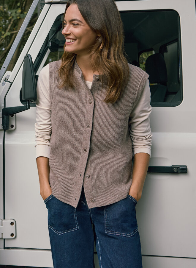 Gilet Rib 254114 - 17571 Urban Taupe Melange