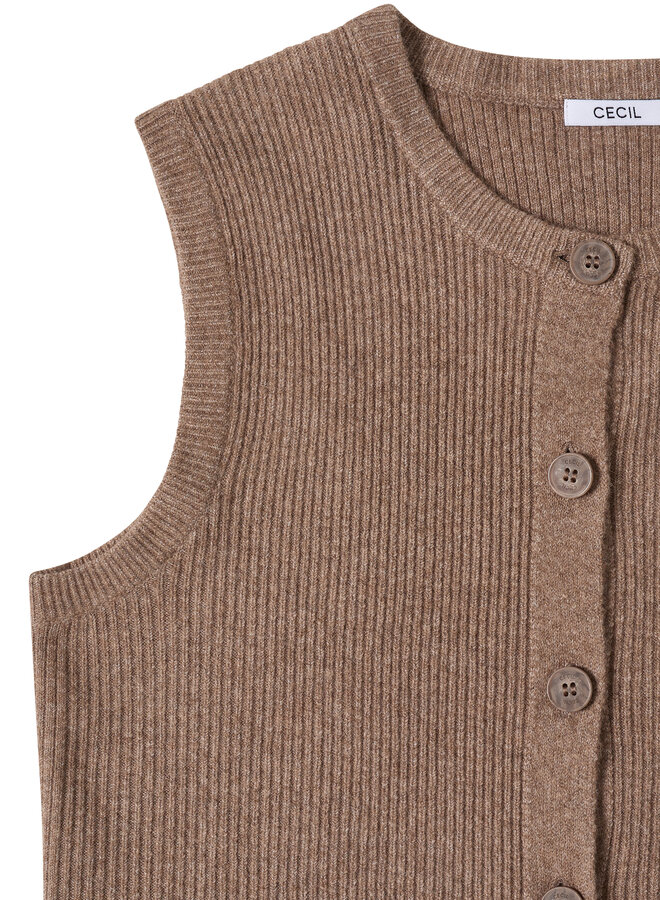 Cecil Gilet Rib 254114 - 17571 Urban Taupe Melange