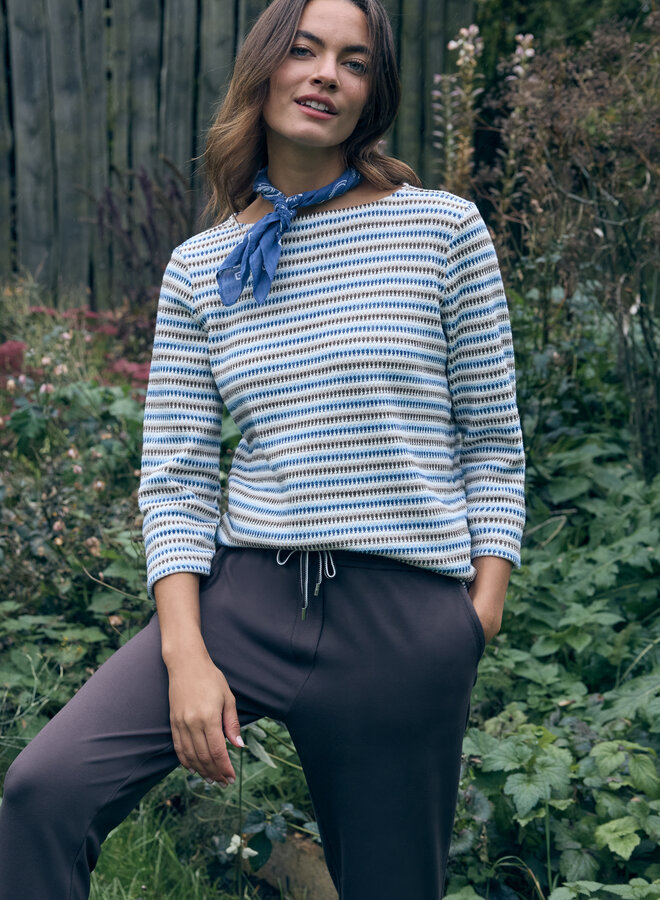 Cecil T-Shirt driekwart mouw 324668 - 37473 Sporty Denim Blue