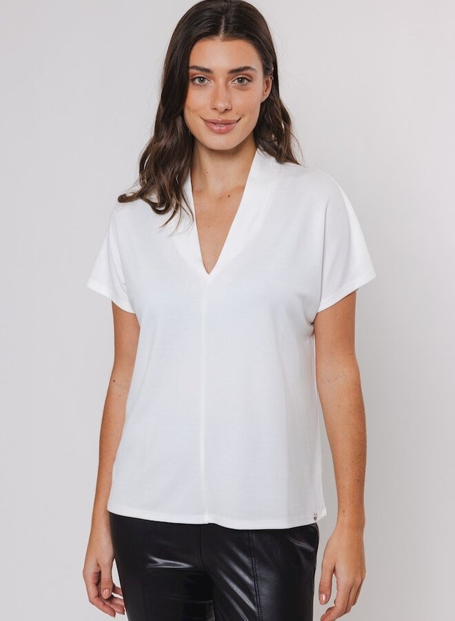 Rino & Pelle Top V-Neck Kallie.700NOOS - 70 snow white