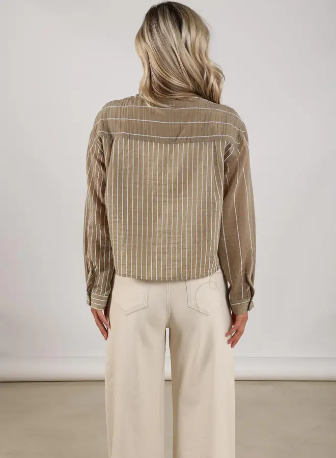 Nukus Blouse Nelly Stripe NKS02133 - 350 Army
