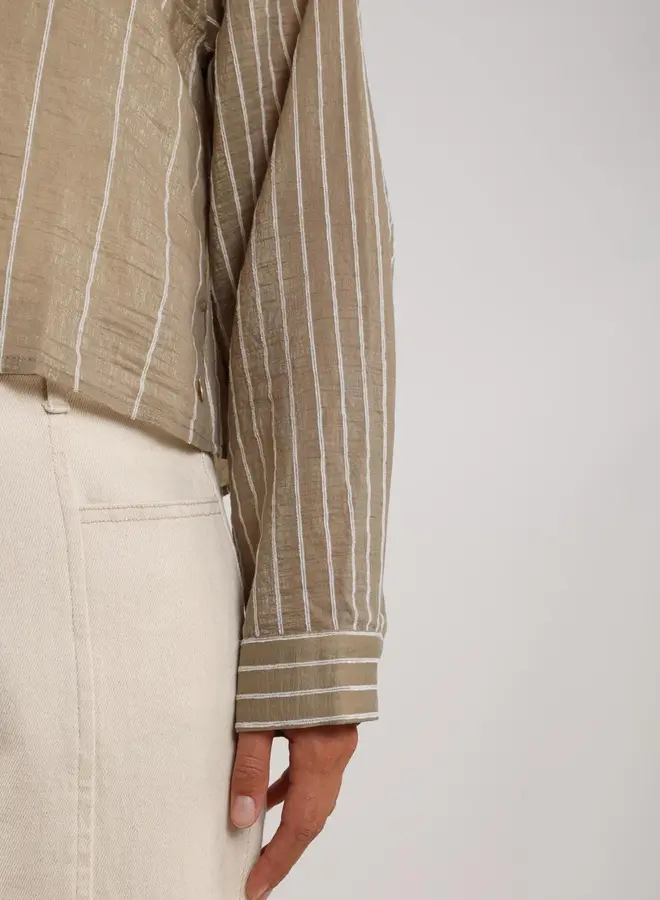 Nukus Blouse Nelly Stripe NKS02133 - 350 Army